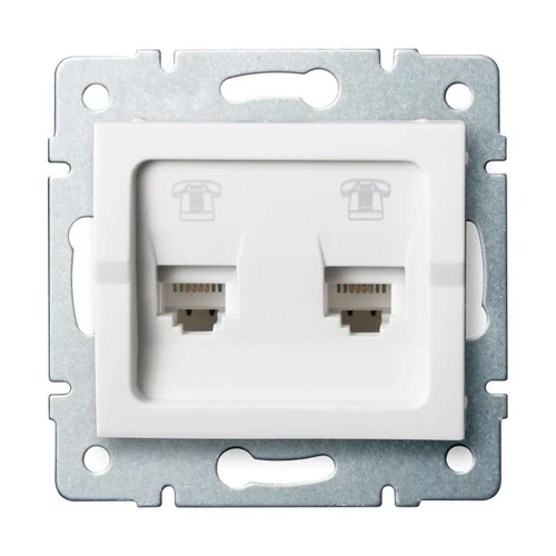 KANLUX 25107 LOGI 02-1380-002 feh, Dupla telefon csatl.aljzat