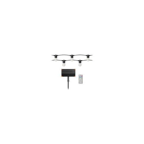 VIRONE LG-4/10M/E27/3 Napelemes világító girland - 10 m hosszú + 10 LED izzó 0,1 W E27, 3000K + 1 ingyenes izzó