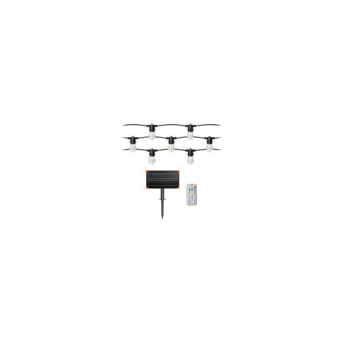 VIRONE LG-4/15M/E27/3 Napelemes világító girland - 15 m hosszú + 15 LED izzó 0,1 W E27, 3000 K + 1 ingyenes izzó