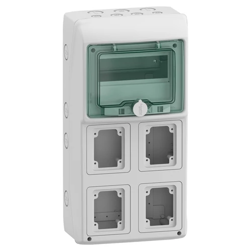 Schneider 13179 MUREVA (Kaedra) Kiselosztó, átlátszó ajtó, 1x8 modul+4 nyílás