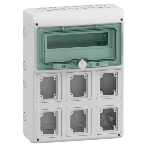 Schneider 13181 MUREVA (Kaedra) Kiselosztó, átlátszó ajtó, 1x12 modul+6 nyílás