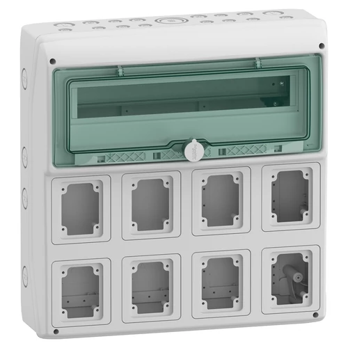 Schneider 13182 MUREVA (Kaedra) Kiselosztó, átlátszó ajtó, 1x18 modul+8 nyílás