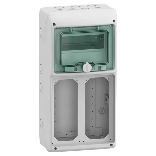 Schneider 13186 MUREVA (Kaedra) Kiselosztó, átlátszó ajtó, 1x8 modul+2 nyílás