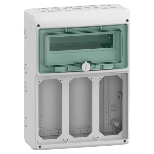 Schneider 13187 MUREVA (Kaedra) Kiselosztó, átlátszó ajtó, 1x12 modul+3 nyílás