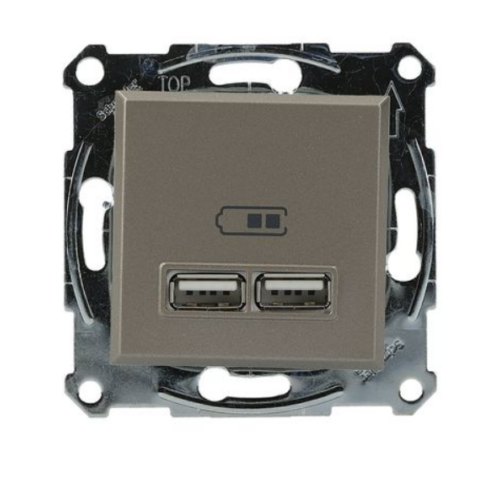 EPH2700269 ASFORA Dupla USB töltő, 2.1A, A+A, bronz