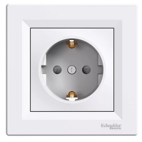 Schneider Electric ASFORA 2P+F csatlakozóaljzat, biztonsági zsaluval, csavaros, kerettel, fehér EPH2900221 GYV