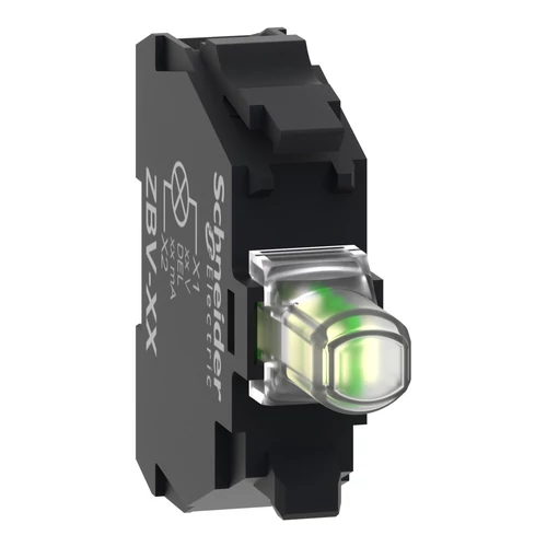 Schneider ZBVB19 fehér világító elemhez fej Ø22 LED 24V csavaros csatlakozó