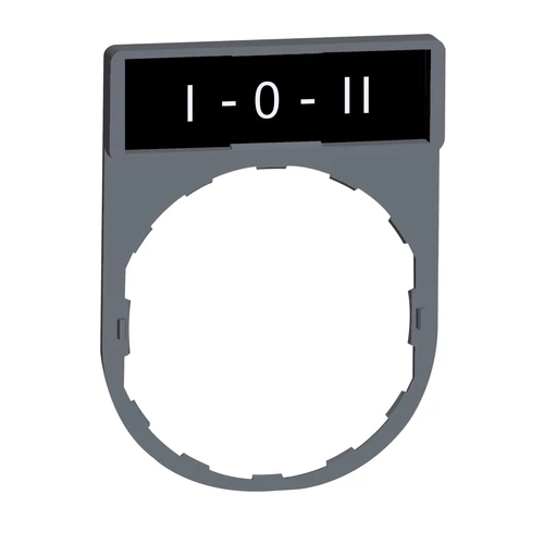 Schneider ZBY2186C0 Harmony címketartó 30x40 mm, Ø22 készülékekhez, 8x27 mm felirati címkével, O-I, szürke
