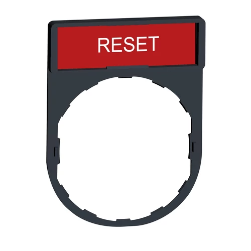 Schneider ZBY2323 Harmony címketartó 30x40 mm, Ø22 készülékekhez, 8x27 mm felirati címkével, RESET