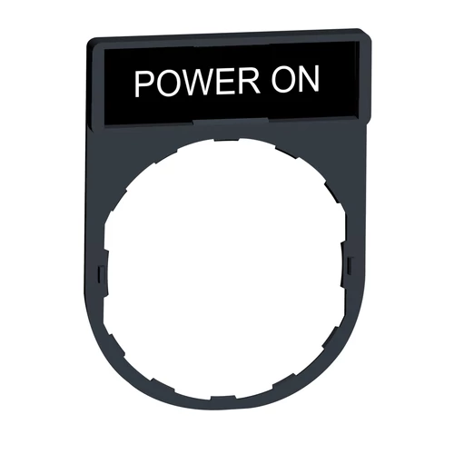 Schneider ZBY2326 Harmony címketartó 30x40 mm, Ø22 készülékekhez, 8x27 mm felirati címkével, POWER ON