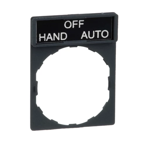 Schneider ZBY2387 Harmony címketartó 30x40 mm, Ø22 készülékekhez, 8x27 mm felirati címkével, HAND-OFF-AUTO