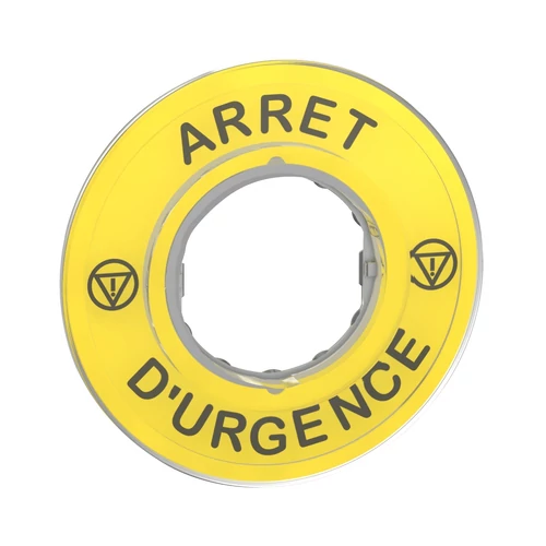 Schneider ZBY9120 jelölt címke Ø60 -vészleállítóhoz-ARRET D'URGENCE/logo ISO13850