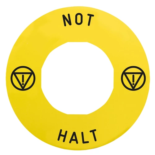 Schneider ZBY9230T jelölt címke Ø60 -vészleállítóhoz - NOT-HALT/logo ISO13850