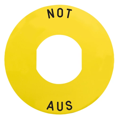Schneider ZBY9260 jelölt címke Ø60 vészleállítóhoz - NOT-AUS /logo ISO13850