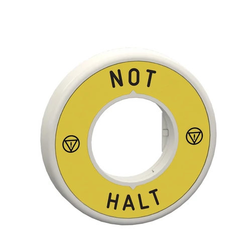 Schneider ZBY9W2B230 ILL. RING 24V 1 RED FIXED LED TEXT NOT HALT WITH LOGO YELLOW LABEL
