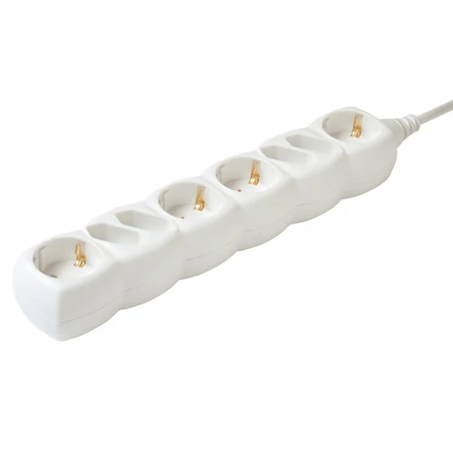 SOMOGYI Home NV 18-3/WH/1,5 hálózati elosztó, 3 m, H05VV-F 3G1,5 mm2 kábel, IP 20 kivitel, 4 védőérintkezős és 4 euro aljzat, max. 3500W, fehér