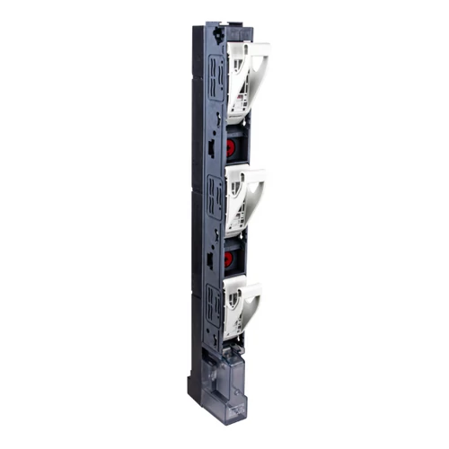 Tracon DSV00-3S Függ. bizt. szak.kapcs.,160A,pólusonként nyit, sarus csatl. 400VAC, 160A, 500VAC, 125A, 690VAC,100A,3x1P, NH00,185 mm,M8