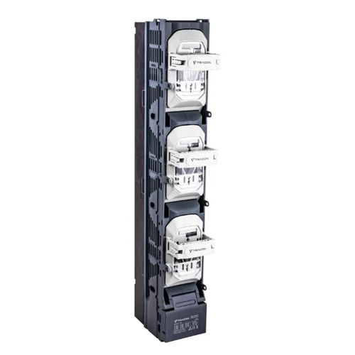 Tracon DSV1-3SV Függ. bizt. szak.kapcs.,250A,pólusonként nyit, sarus csatl. 400/500V AC, 250 A, 690VAC, 200 A, 3x1P, NH1, 185 mm, M10, V