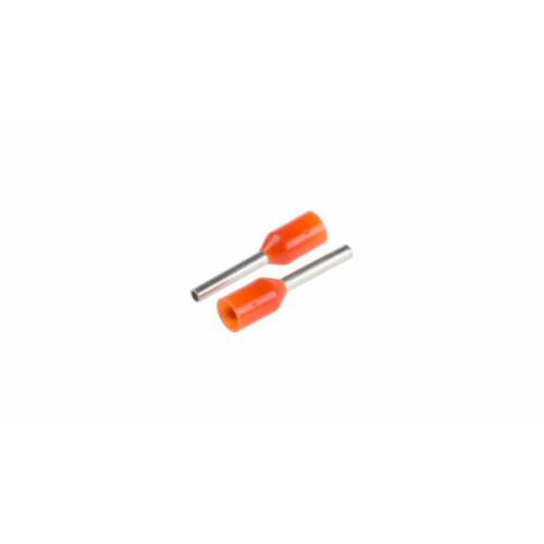 TRACON E010 Szigetelt (PA6.6) érvéghüvely, ónozott elektr.réz, narancs 0,5mm2, L=12mm