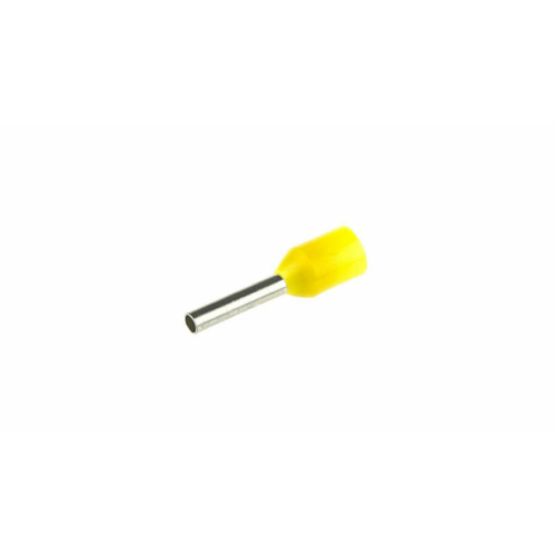 TRACON E110 Szigetelt (PA6.6) érvéghüvely, ónozott elektrolitréz, sárga 1mm2, L=18,4mm