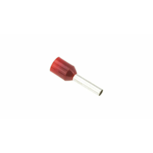TRACON E114 Szigetelt (PA6.6) érvéghüvely, ónozott elektrolitréz, piros 1,5mm2, L=16,4mm