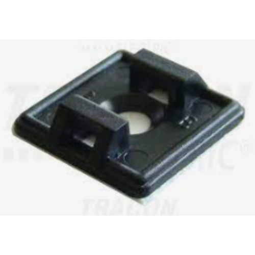 Tracon Öntapadós/csavarozható, 2 oldalt fűzhető kötegelő talp, fekete TALP191-2 18,7×18,7mm