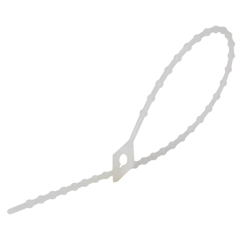 Tracon 180N-GY Gyöngyös nyitható kábelkötegelő, natúr 180×2mm, D=8-45mm, PE