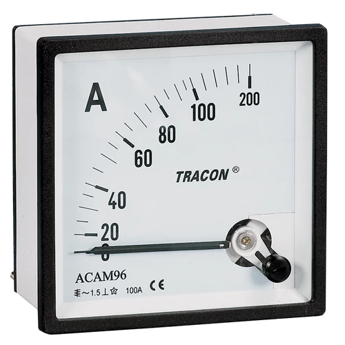 Tracon ACAM96-75 Analóg váltakozó áramú ampermérő közvetlen méréshez 96×96mm, 75A AC