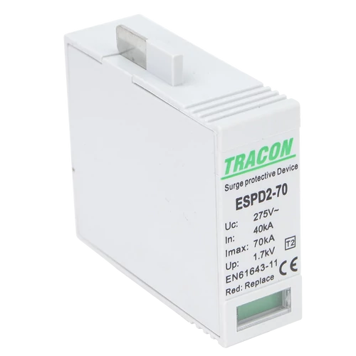 Tracon ESPD2-70MO T2 AC típusú túlfeszültség levezető betét 70 M Uc:275V, In:40kA, Imax:70kA, Up:1,7kV