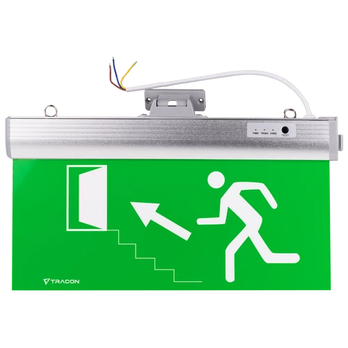 Tracon EXIT-04-J Élvilágítós LED kijáratjelző ragasztható piktogramokkal 230V, 50Hz, 36×LED, 3h, 3,7V / 1200mAh, Li-ion, IP30