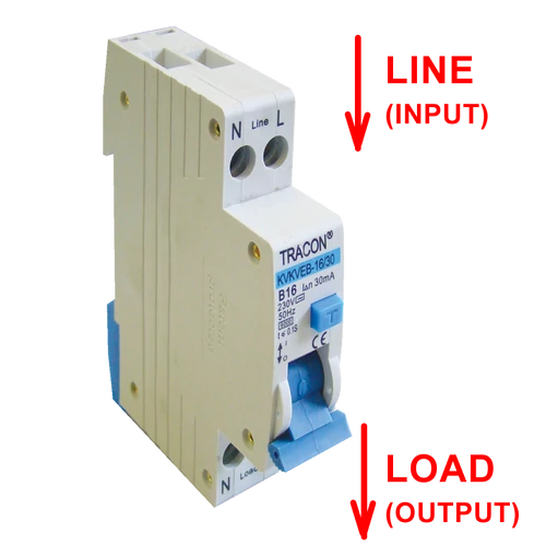 Tracon KVKVEB-10/100 Kombinált védőkapcsoló, elektronikus, 2P, 1 modul, B kar. B10, 100mA, 6kA, AC, E3