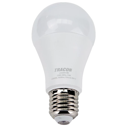 Tracon LAS6012NW Gömb burájú LED fényforrás SAMSUNG chippel 230V,50Hz,12W,4000K,E27,1180 lm,200°,A60,SAMSUNG chip, EEI=F