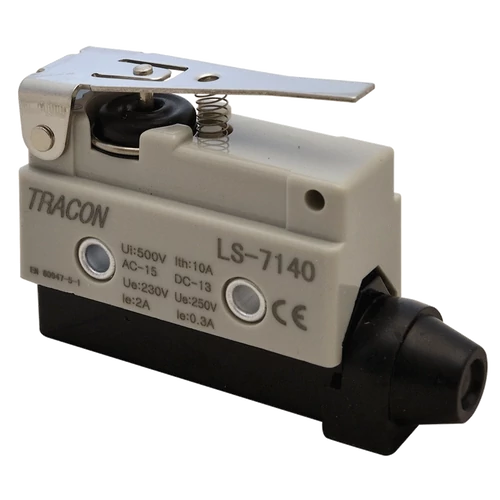 Tracon LS7140 Helyzetkapcsoló, rugószáras 1xCO, 2A/230V AC-15, 0,3A/250V DC-13, 46mm, IP40