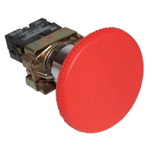 Tracon NYGBR42PT Tokozott gombafejű vészgomb, fémalapra szerelt, piros 1×NC, 3A/400V AC, IP44, d=40mm