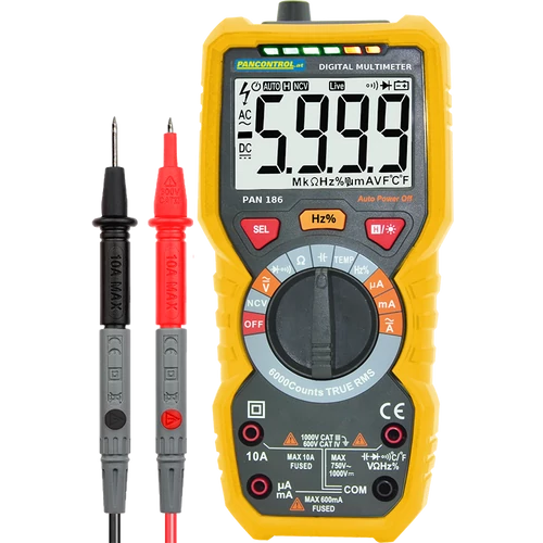 Tracon PAN186 Digitális multiméter True RMS DCV, ACV,DCA,ACA,OHM, C, °C, dioda