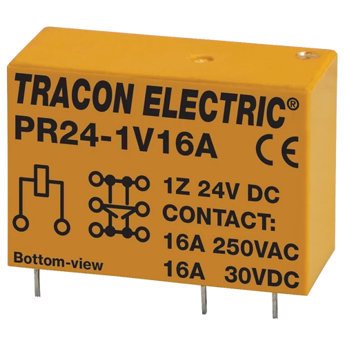 Tracon PR24-1V16A Print relé 24V DC / 1×CO (16A, 230V AC / 30V DC)