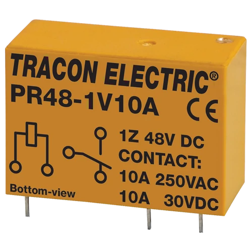 Tracon PR48-1V10A Print relé 48V DC / 1×CO (10A, 230V AC / 30V DC)