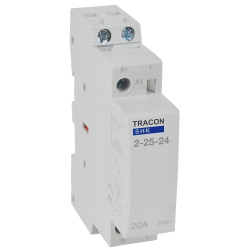 Tracon SHK2-25-24 Installációs kontaktor 24V AC, 50Hz, 1 Mod, 2×NO, AC1/AC7a, 25A