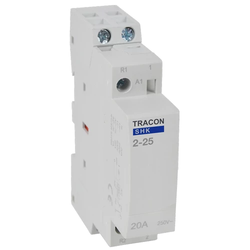 Tracon SHK2-25 Installációs kontaktor 230V AC, 50Hz, 1 Mod, 2×NO AC1/AC7a, 25A