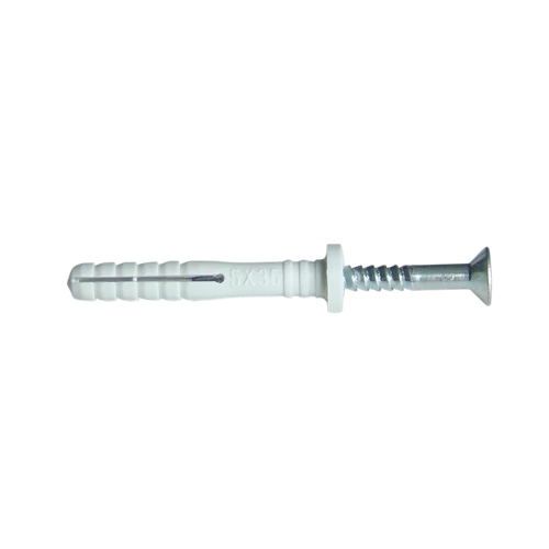 Tracon TB545 Beüthető tipli+csavar, szürke M5×50mm, PA6.6