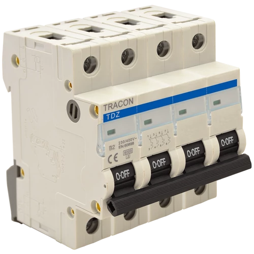 Tracon TDZ-4B-50 Kismegszakító, 4 pólus, B karakterisztika 50A, 6kA