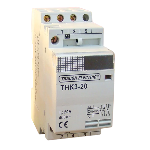 Tracon THK2-32-24 Installációs kontaktor 230V, 50Hz, 2P, 2×NO, 32/12A, 24V AC