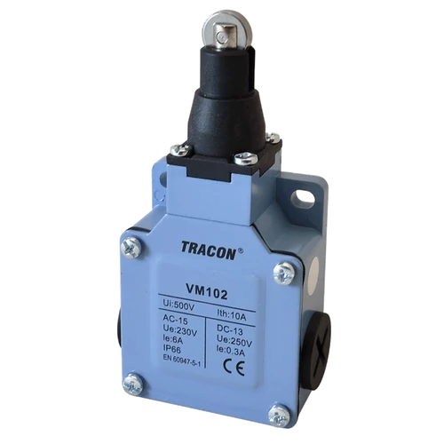 Tracon VM102 Helyzetkapcsoló, görgős fémházas 1xNO+1xNC, 6A/230V AC-15, 0,3A/250V DC-13, IP66