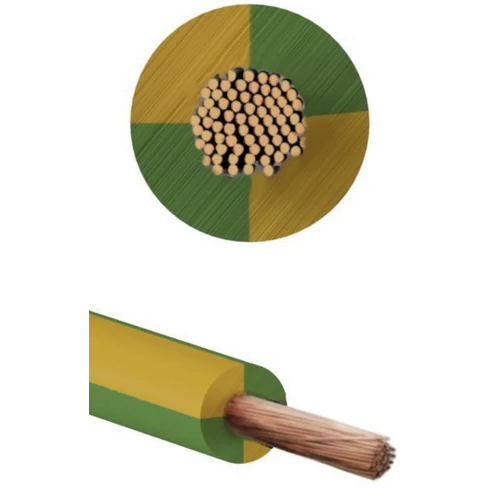 MKH 6mm2 rézvezeték sodrott zöld-sárga H07V-K