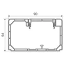Kép 2/2 - Kopos PK 90X55 D HF HD PARAPET csatorna D halogénmentes