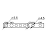 Kép 3/5 - Tracon EDFK-4/1 Falon kívüli elosztódoboz, füstszínű ajtóval, N/PE sínnel 1×4 modul, IP40, (H×W×D=200×112×92mm)