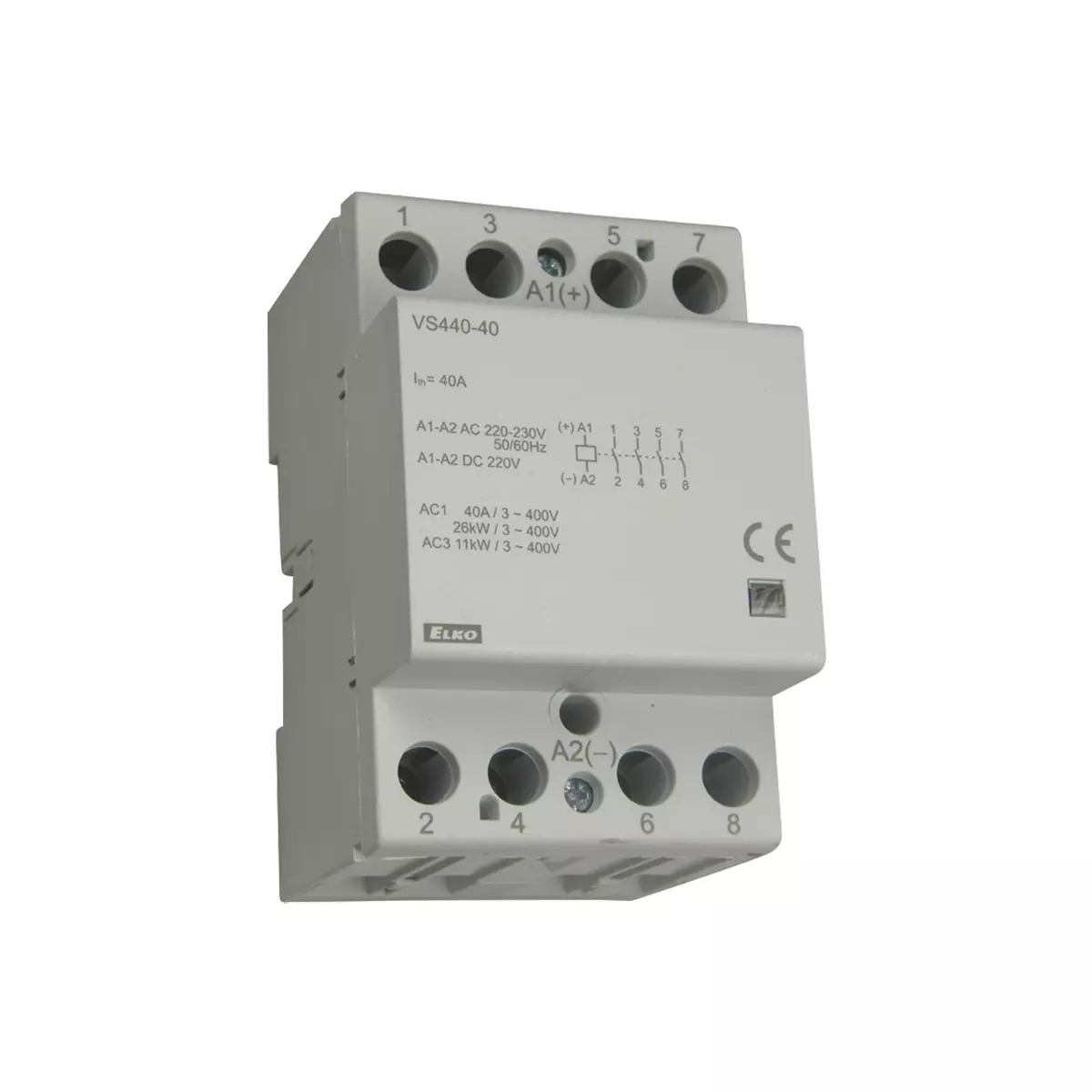 Elko VS440-22/230V Kontaktor, 2x NO-2x NC, 40 A, AC/DC 230 V