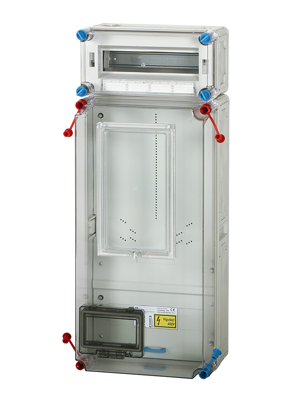 Hensel HB3012-U fogyasztásmérő szekrény, 1 vagy 3 fázisú mérő számára, szabadvezetékes, 12 modulos kiselosztó, 63A mindennapszaki