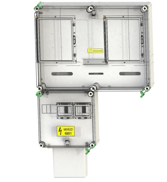 CSATÁRI PLAST PVT 6075 Á-V Fm-K fogyasztásmérő szekrény, 1 vagy 3 fázisú ált. és vez. mérők számára, földkábeles csatlakozás