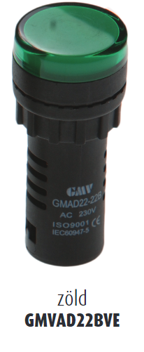 GMV jelzőlámpa ledes 230V GMAD22-22B zöld